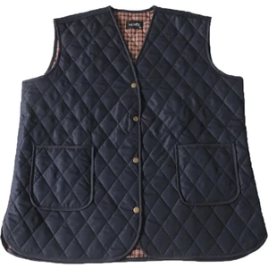 Kadın Ekose Yelek Lacivert Büyük Beden 1037