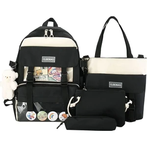 Clbdbag 4 Parça Sevimli Öğrenci Okul Sırt Çantası (Yurt Dışından)