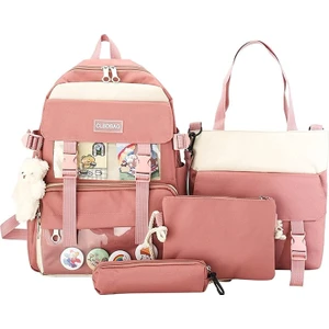 Clbdbag 4 Parça Sevimli Öğrenci Okul Sırt Çantası (Yurt Dışından)