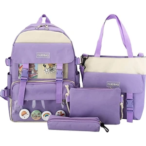 Clbdbag 4 Parça Sevimli Öğrenci Okul Sırt Çantası (Yurt Dışından)