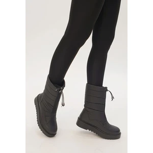 Merve Baş Kadın Siyah Deviza Kar Botu