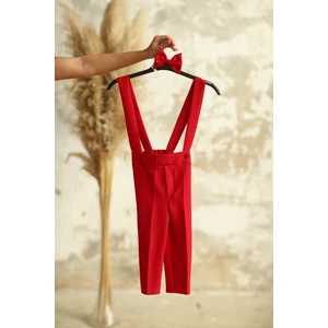 Küçüğüm Butik Kırmızı Salopet ve Papyon