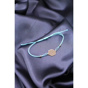 Silver And Silver 925 Ayar Gümüş Rose Yeni Yaşam Çiçeği Turkuaz Renk Makrome Bileklik