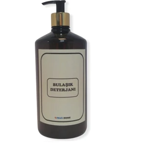 Amber Cam Görünümlü Plastik Sabunluk Şişesi 1000ML (Bulaşık Deterjanı Etiketli) 1 Adet Boş