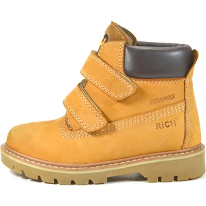 Richy Kids  Yağlı Deri Sarı Cırtlı  Erkek Çocuk Bot