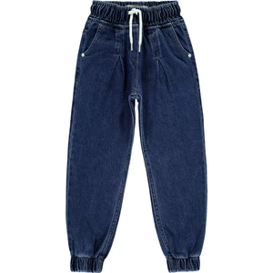 Kız Çocuk Pantolon 6-9 Yaş Açık Mavi Pamuklu Model Türkiye Üretimi