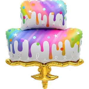 Party Gross Gökkuşağı Pasta Folyo Balon 110 cm