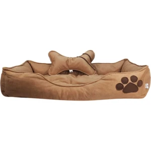 Patili Evler Taba Rengi Kemik Yastıklı Büyük Boy Köpek Yatağı 80X110 cm -Xxl