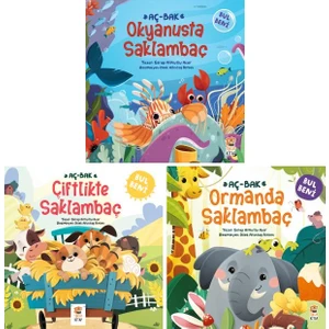 Aç-Bak Bul Beni 3 Kitap Interaktif Ciltli Okul Öncesi Kitap Seti / Okyanusta Saklambaç - Çiftlikte Saklambaç - Ormanda Saklambaç