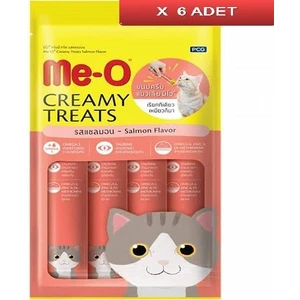 Me-O Creamy Treats Somonlu Kedi Ödül Maması 4 x 15 gr 6 Adet