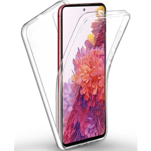 Kzy Samsung Galaxy Note 20 Kapak 360 Derece Ön ve Arka Tam Koruma Şeffaf Silikon Kılıf
