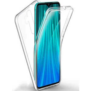 Kzy Xiaomi Redmi Note 8 Pro Kapak 360 Derece Ön ve Arka Tam Koruma Şeffaf Silikon Kılıf