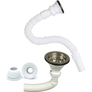 Çöpmak Kafalı Büyük Körüklü Lavabo Sifonu  + Adaptör Conta