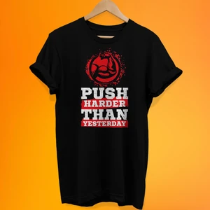 Push Harder Gym Baskılı %100 Pamuk Oversize T-Shirt Büyük Beden Tişört