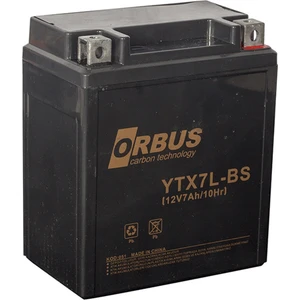 Akü 12 Volt 7 Amper Orbus YTX7L-BS Asit Içinde Karbon Bisiklet Aküsü
