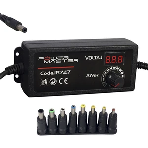 PM-18747 3 Volt - 24 Volt 2 Amper Çok Uçlu Ayarlı Kademeli Adaptör