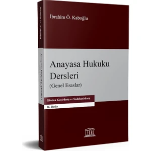 Anayasa Hukuku Dersleri - Genel Esaslar