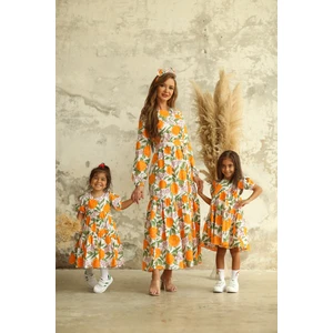 Küçüğüm Butik Tesettür Portakallı Kat Kat Anne Kız Kombini (Tekli Fiyattır. Ürünler Ayrı Ayrı Satılmaktadır)