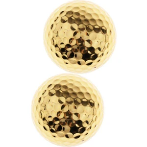 2 Adet Çift Katmanlı Golf Topu Kauçuk Altın Golf Uygulaması Top Golfçü Mevcut (Yurt Dışından)