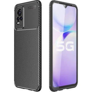 Vivo V21E Kılıf Negro Karbon Görünüm Dizayn Silikon Siyah