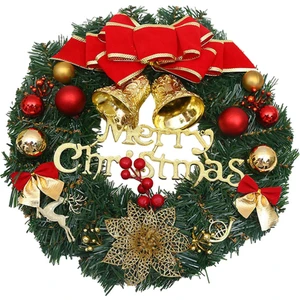 Yapay Noel Çelenk Kapı Asılı Garland Parti Dekor Çift Çan (Yurt Dışından)