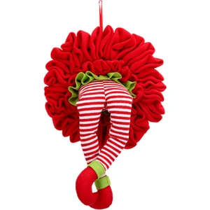Yapay Çelenk Çizgili Bacaklar Elf Bacak Xmas Duvar Parti Kırmızı Bacak Için (Yurt Dışından)
