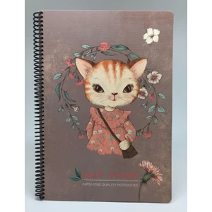 Easy Notes Kedi Desenli Spiralli Karton Kapak Defter A4 80 Yaprak Kareli