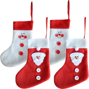 4 Adet Güzel Bez Noel Çorap Keçe Xmas Tatil Asılı Dekorasyon (Yurt Dışından)
