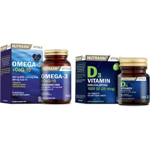 Koenzim Q10 Içeren Balık Yağı - Omega-3 +Coq-10 60 Yumuşak Kapsül + D3 Vitamini 1000 Iu 120 Tablet