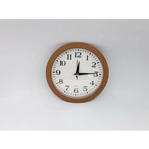 Trend Dünyası Trenddünyası Kahve Ahşap Görünümlü Analog Ofis Mini Boy Duvar Saati