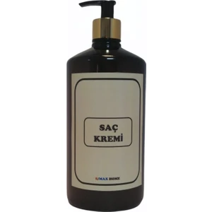 Amber Cam Görünümlü Plastik Sabunluk Şişesi 1000ML (Saç Kremi Etiketli) 1 Adet Boş
