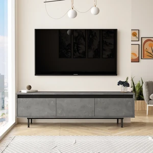 Robin Home Diego Tv Ünitesi Tv Sehpası Metal Ayaklı 160CM Beton-Siyah Dg1-Rl