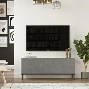 Robin Home Diego Tv Ünitesi Tv Sehpası Metal Ayaklı 120CM Beton-Siyah Dg5-Rl