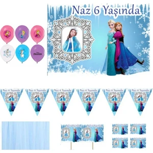 Hayaller Dükkanı Afişli Elsa Kişiye Özel Magnetli Doğum Günü Parti Seti