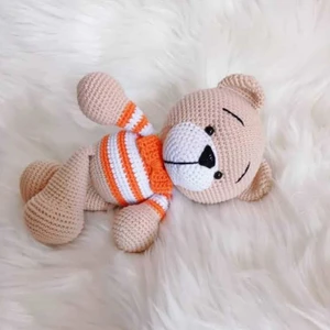 Toys City Sevimli Turuncu Ayıcık Organik Oyuncak