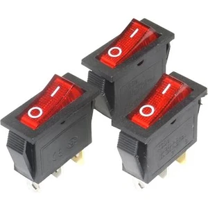 Kcd3 Tekli Dar Işıklı On/off Anahtar - Kırmızı IC-113