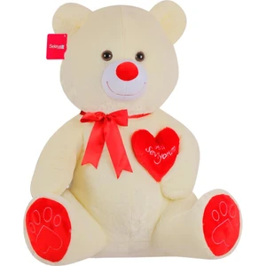 Kalpli Peluş Ayı Oyuncak 47 cm Ekru