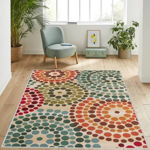 Rovigo Home Dijital Baskı Yıkanabilir Kaymaz Taban Salon Halısı