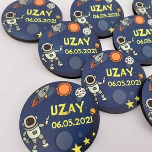 Deniz Tasarım Astronotlu Hediyelik Bebek Magneti 10 Adet