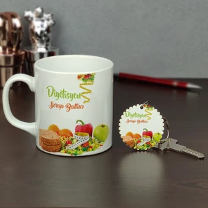 Diyetisyene Hediye Kupa Bardak ve Anahtarlık Set 002
