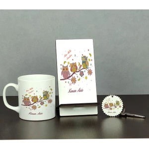 Doğum Günü Hediyesi Üçlü Set (Kupa + Telefon Standı + Anahtarlık)