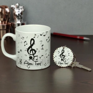 Müzik Öğretmenine Hediye Kupa Bardak ve Anahtarlık Set