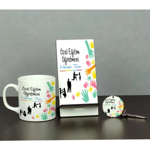 Özel Eğitim Öğretmeni Üçlü Set (Kupa + Telefon Standı + Anahtarlık) 001