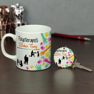 Fizyoterapist Kupa Bardak ve Anahtarlık Set 001