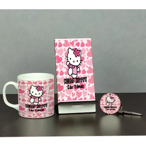 Hello Kitty Üçlü Set (Kupa + Telefon Standı + Anahtarlık)