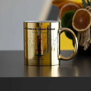 Türkçe Öğretmenine Hediye Gold Kupa Bardak