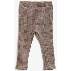 Kareli Beli Lastikli Tayt