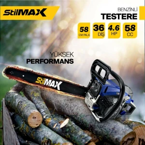Germany Sth-58 4.6 Hp Tam Professional Çift Egzoz Ağaç Motoru Motorlu Testere Hızar 58 cc
