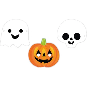 Cadılar Bayramı Temalı Kağıt Maske 6'lı