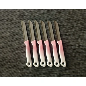 Meyve Sebze Bıçağı Ebruli Pembe-Beyaz 6'lı